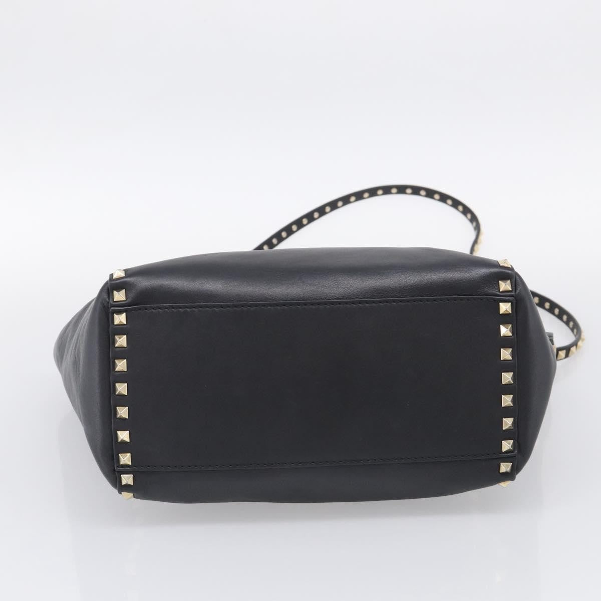 Valentino Garavani Rockstud Soft Leather, Black, Leather, Tote Bag