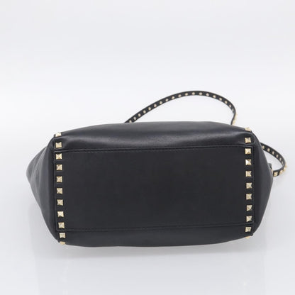 Valentino Garavani Rockstud Soft Leather, Black, Leather, Tote Bag
