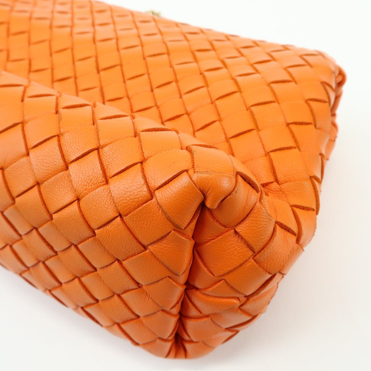 Bottega Veneta Olimpia Intrecciato Nappa, Orange, Leather, Crossbody Bag