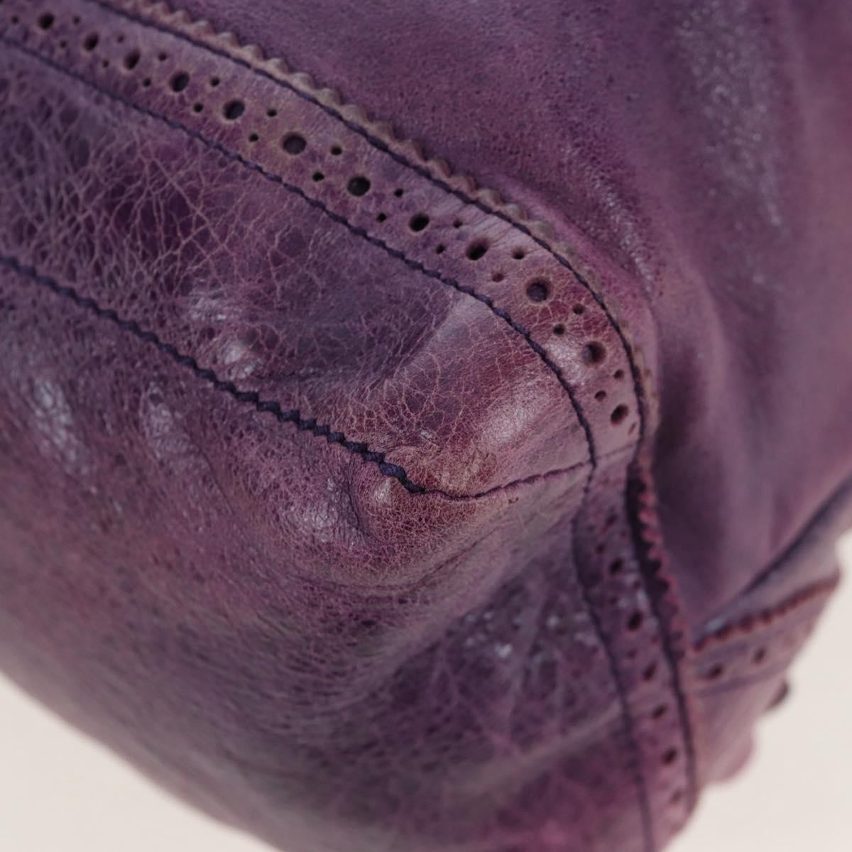 Balenciaga Covered Giant Brogues Day Hobo Leather, Purple, Leather, Shoulder Bag