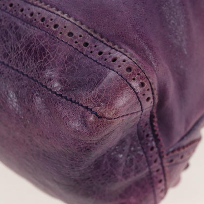 Balenciaga Covered Giant Brogues Day Hobo Leather, Purple, Leather, Shoulder Bag