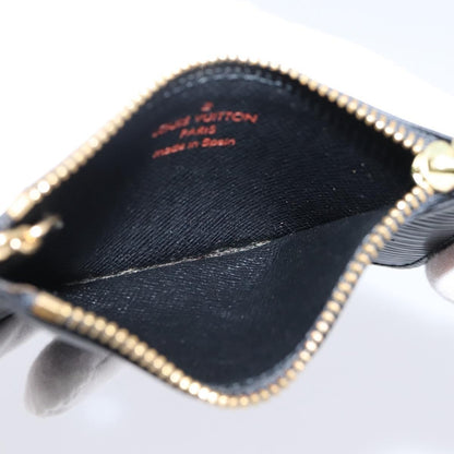 Louis Vuitton Pochette Clés Epi, Black, Leather, Wallet