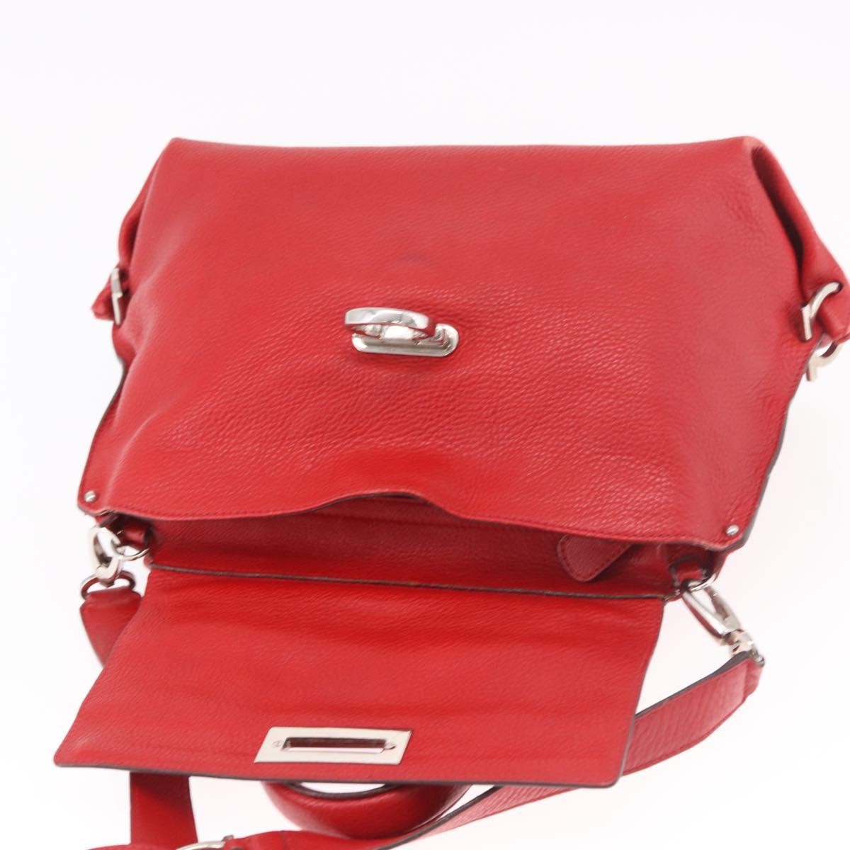Salvatore Ferragamo Sofia Satchel Grainy Leather, Red, Leather, Handbag