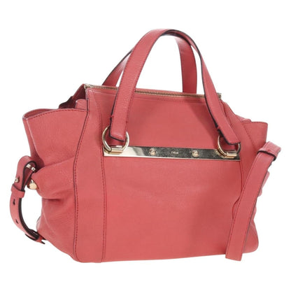 Chloe Bridget Convertible Satchel Leather, Pink, Leather, Handbag