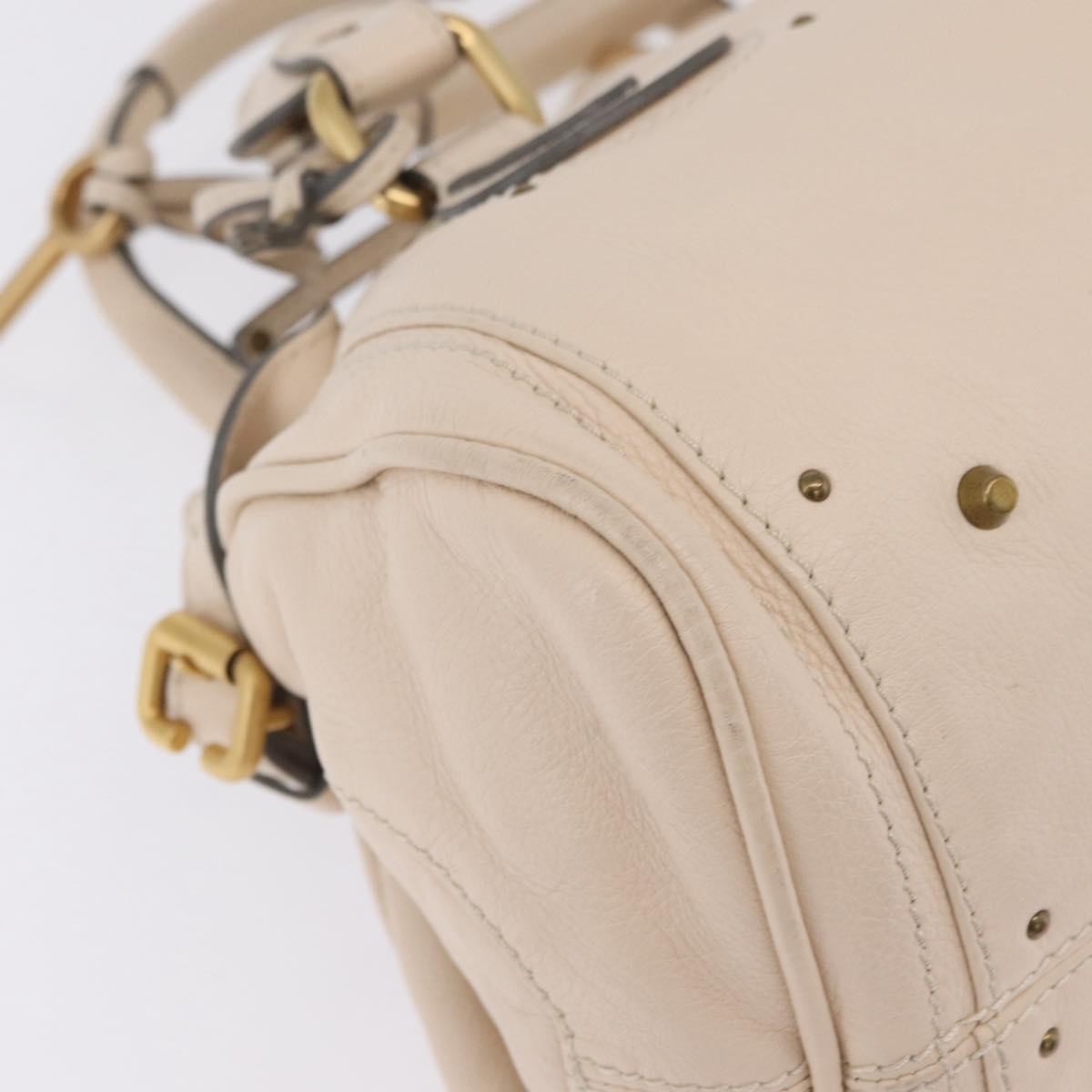 Chloe Paddington Lock Leather, Beige, Leather, Handbag