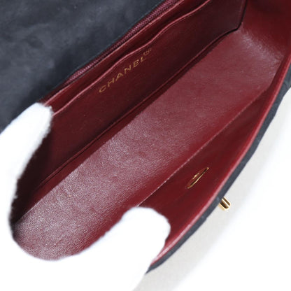 Chanel Vintage Classic Double Flap Bag Quilted Suede, BLACK, SUEDE, Handbag