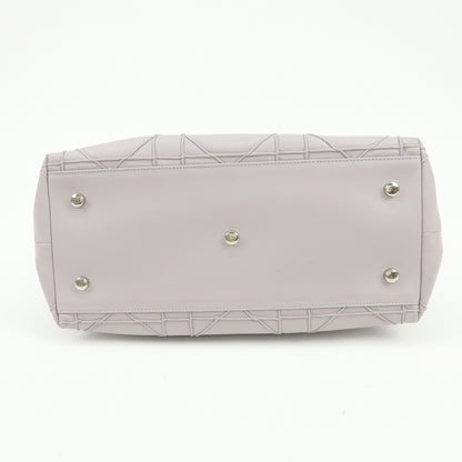 Christian Dior Granville Satchel Cannage Quilt Leather, Purple, Leather, Handbag