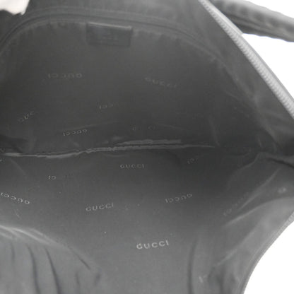 Gucci Vintage Web Half Moon Leather, Black, Leather, Shoulder Bag