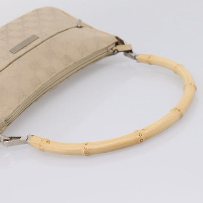 Gucci Bamboo Top Handle GG Canvas, Beige, Canvas, Handbag