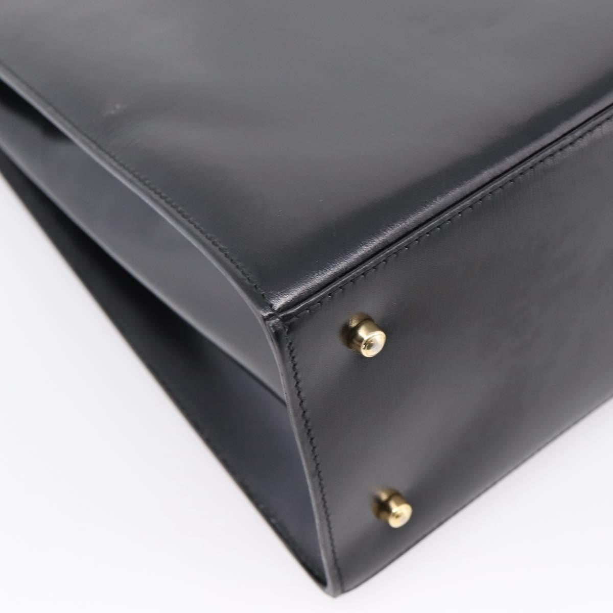 Gucci Vintage Lady Lock Top Handle Leather, Black, Leather, Handbag