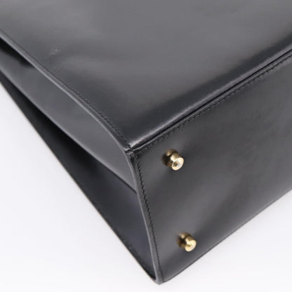 Gucci Vintage Lady Lock Top Handle Leather, Black, Leather, Handbag