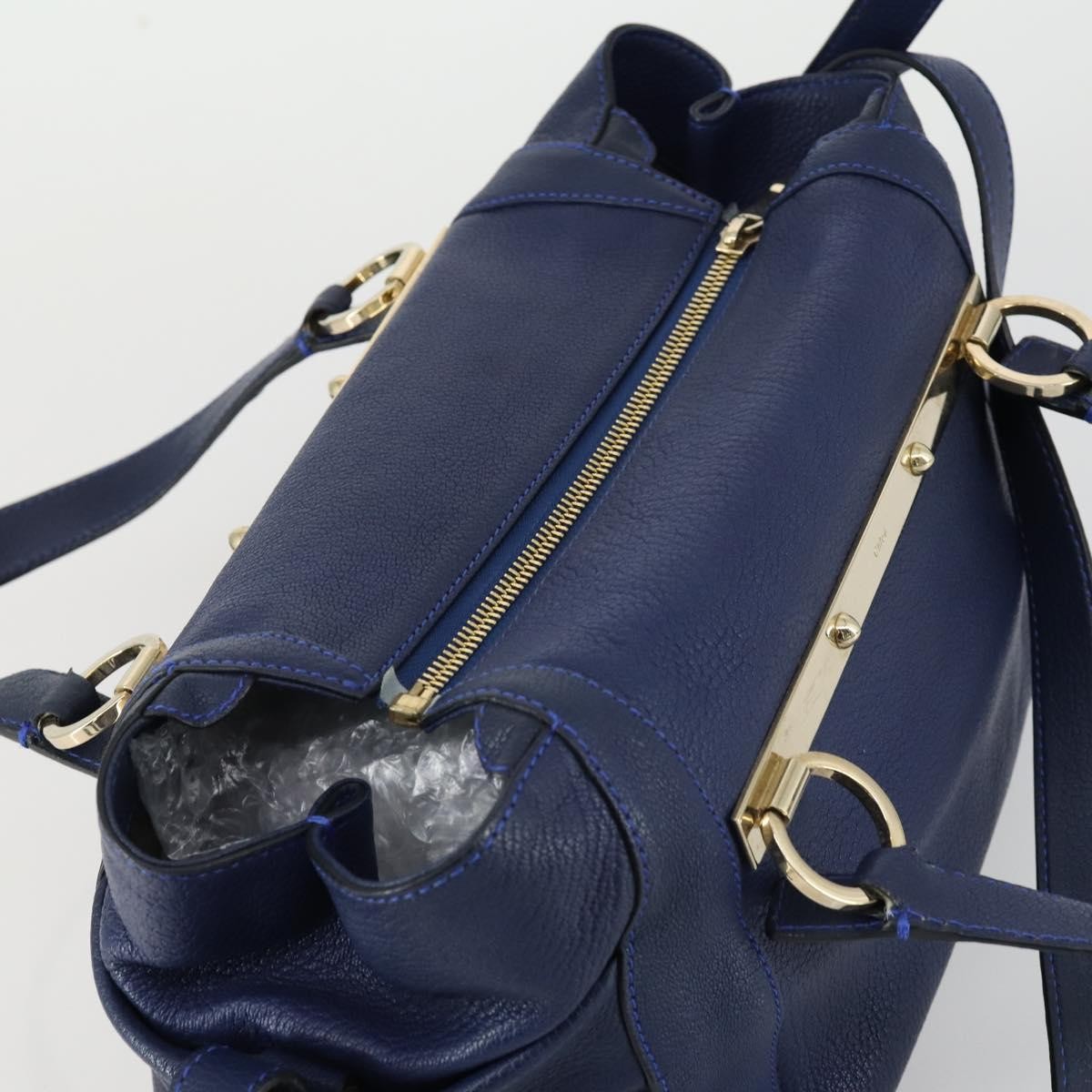 Chloe Bridget Convertible Satchel Leather, Navy, Leather, Handbag