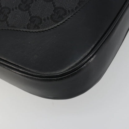 Gucci Jackie O Hobo GG Canvas with Leather, Black, Canvas, Shoulder Bag