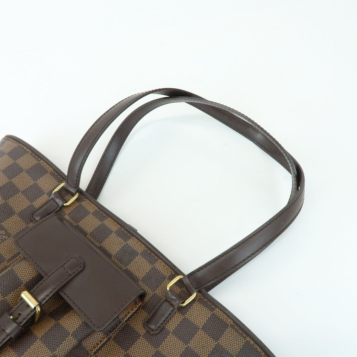 Louis Vuitton Manosque Damier, Brown, Canvas, Handbag