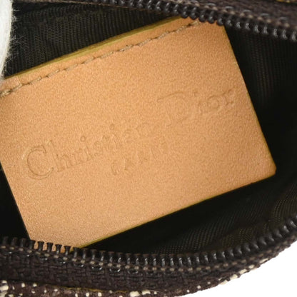 Christian Dior Vintage Saddle Zip Coin Purse Diorissimo Canvas, Brown, Canvas, Clutch
