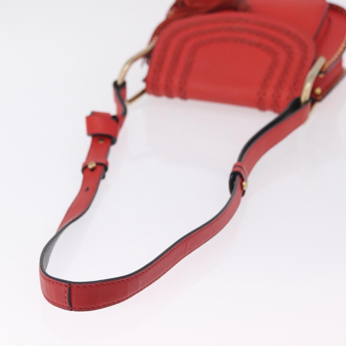 Chloe Hudson Whipstitch Leather, Red, Leather, Handbag