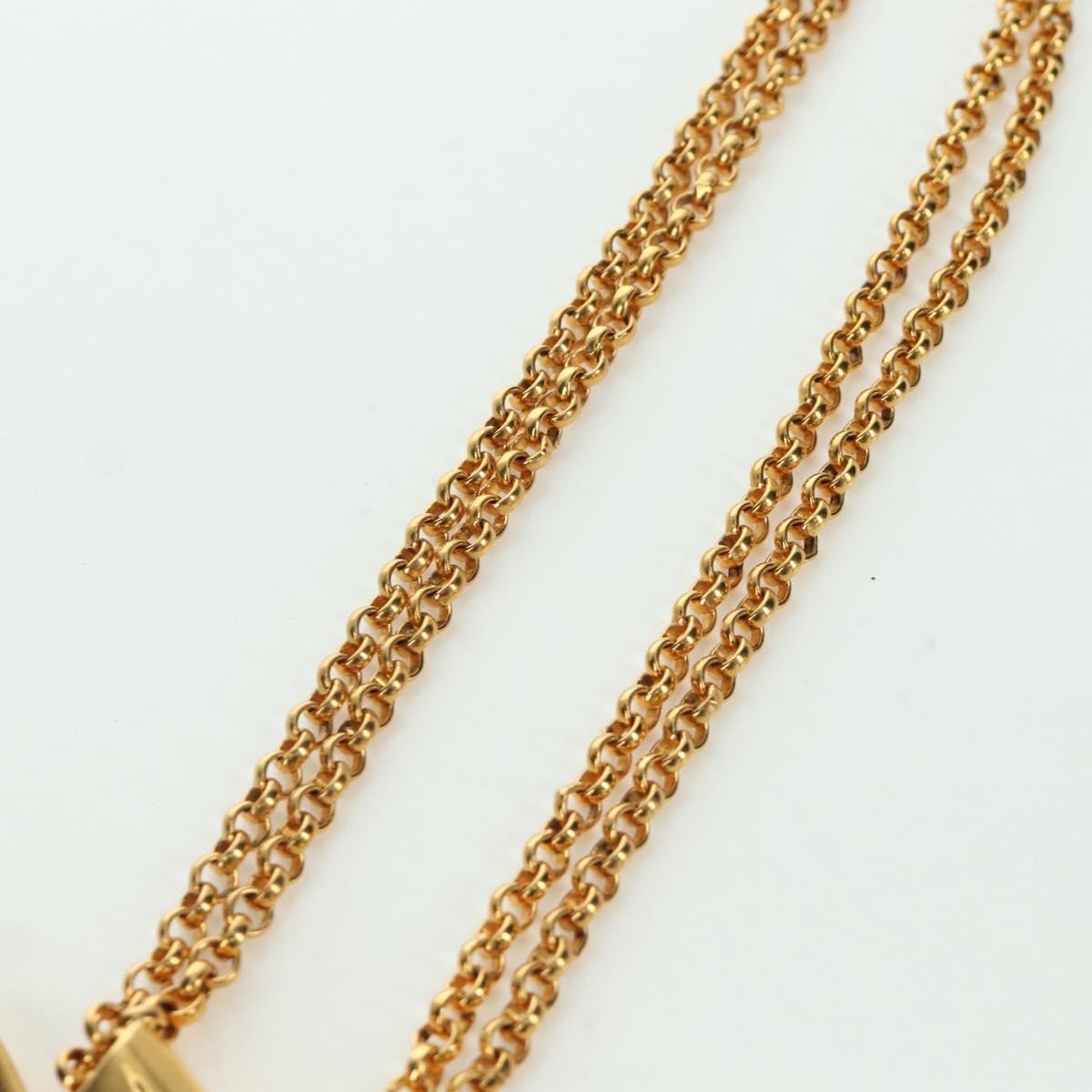 Chanel Vintage CC Heart Pendant Long Metal, Gold, Metal, Necklace
