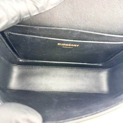 Burberry Grace Flap Horseferry Printed Leather, Black, Leather, Shoulder Bag