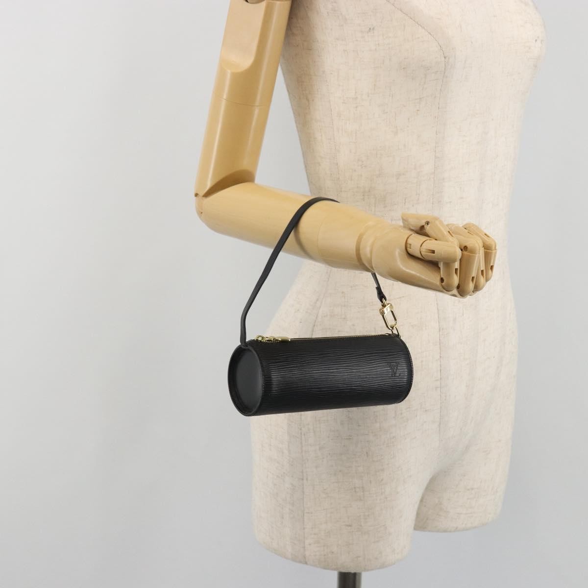 Louis Vuitton Soufflot Pochette Epi Leather, Black, Leather, Clutch