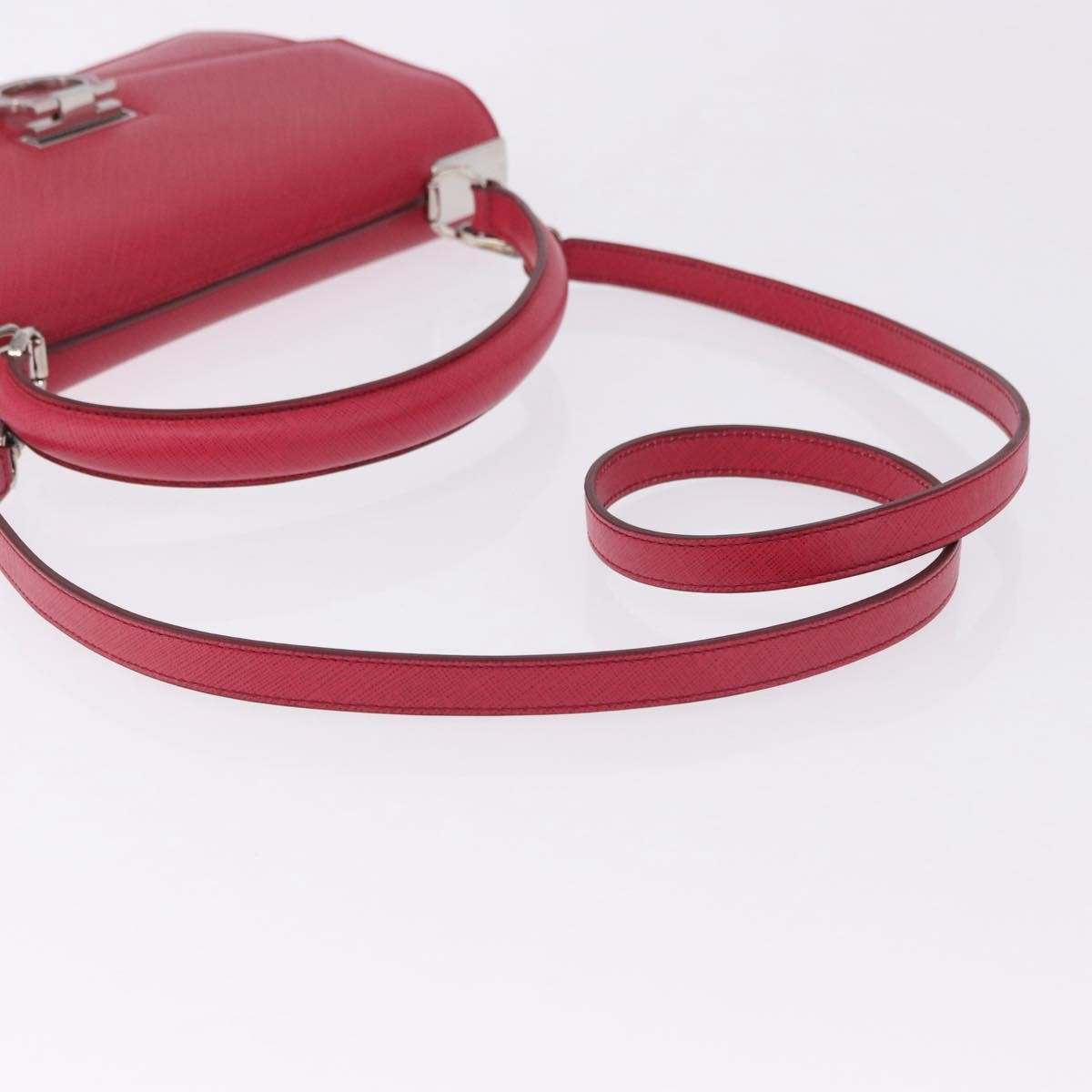 Salvatore Ferragamo Gancini Convertible Top Handle Saffiano Leather, Pink, Leather, Handbag