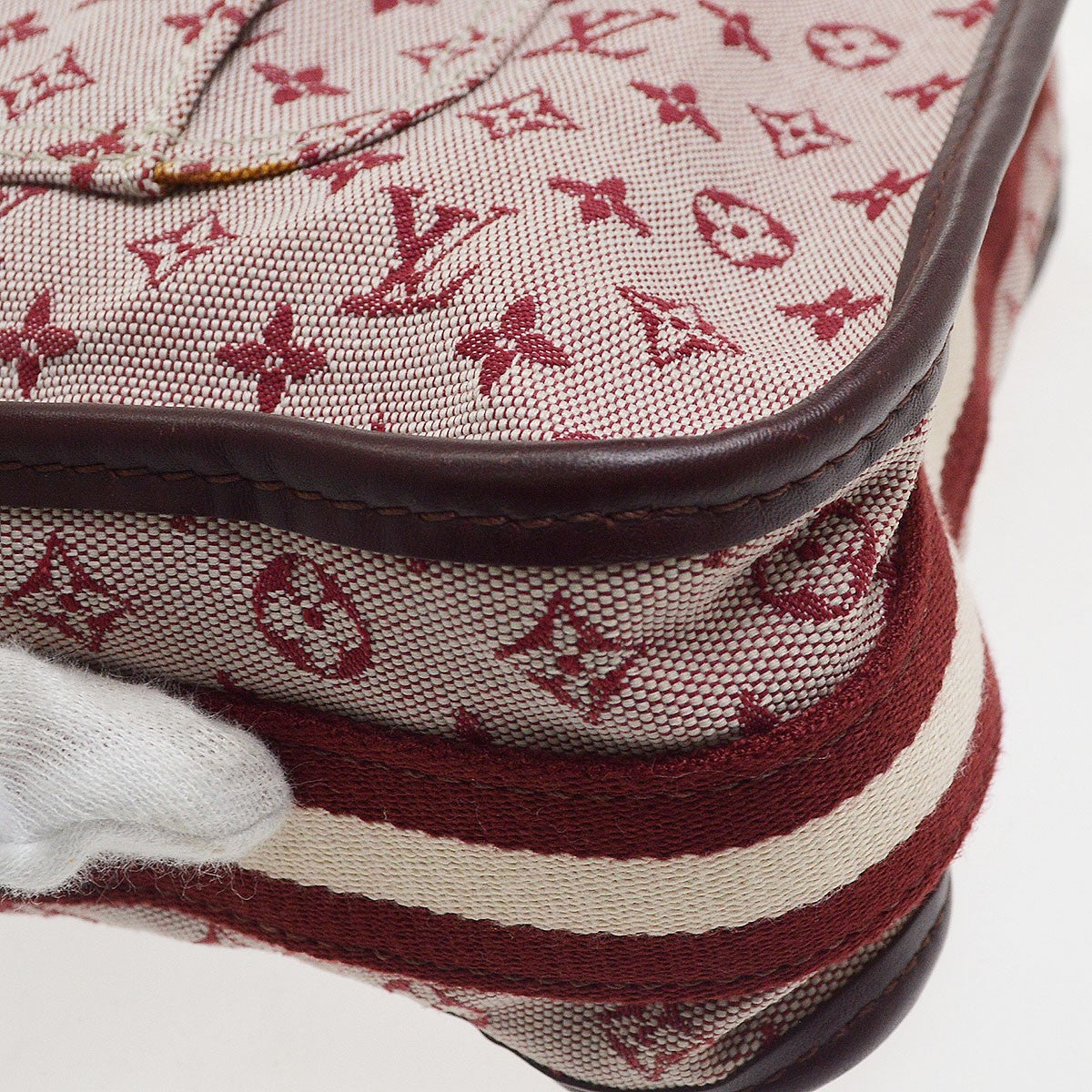 Louis Vuitton Mary Kate Messenger Mini Lin, Burgundy, Canvas, Shoulder Bag