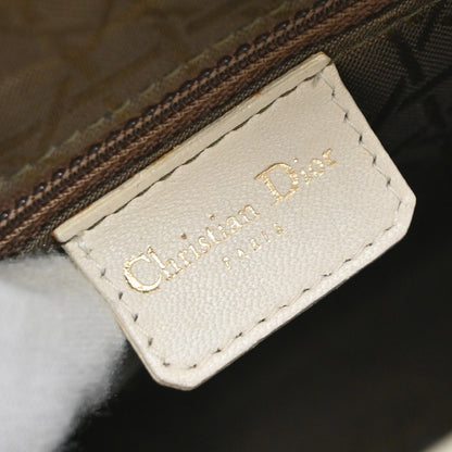 Christian Dior Lady Dior Cannage Quilt Leather, White, Leather, Handbag