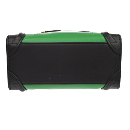 Celine Luggage Smooth Leather, Green, Leather, Handbag