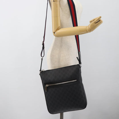 Gucci Sherry line shoulder Leather, Black, Canvas, Handbag