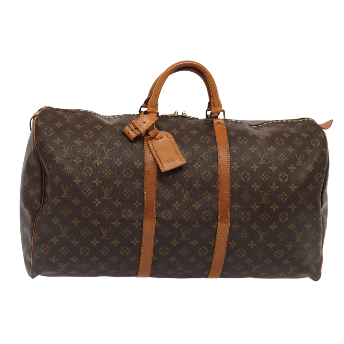 Louis Vuitton Keepall 60, Brown, Canvas, travel