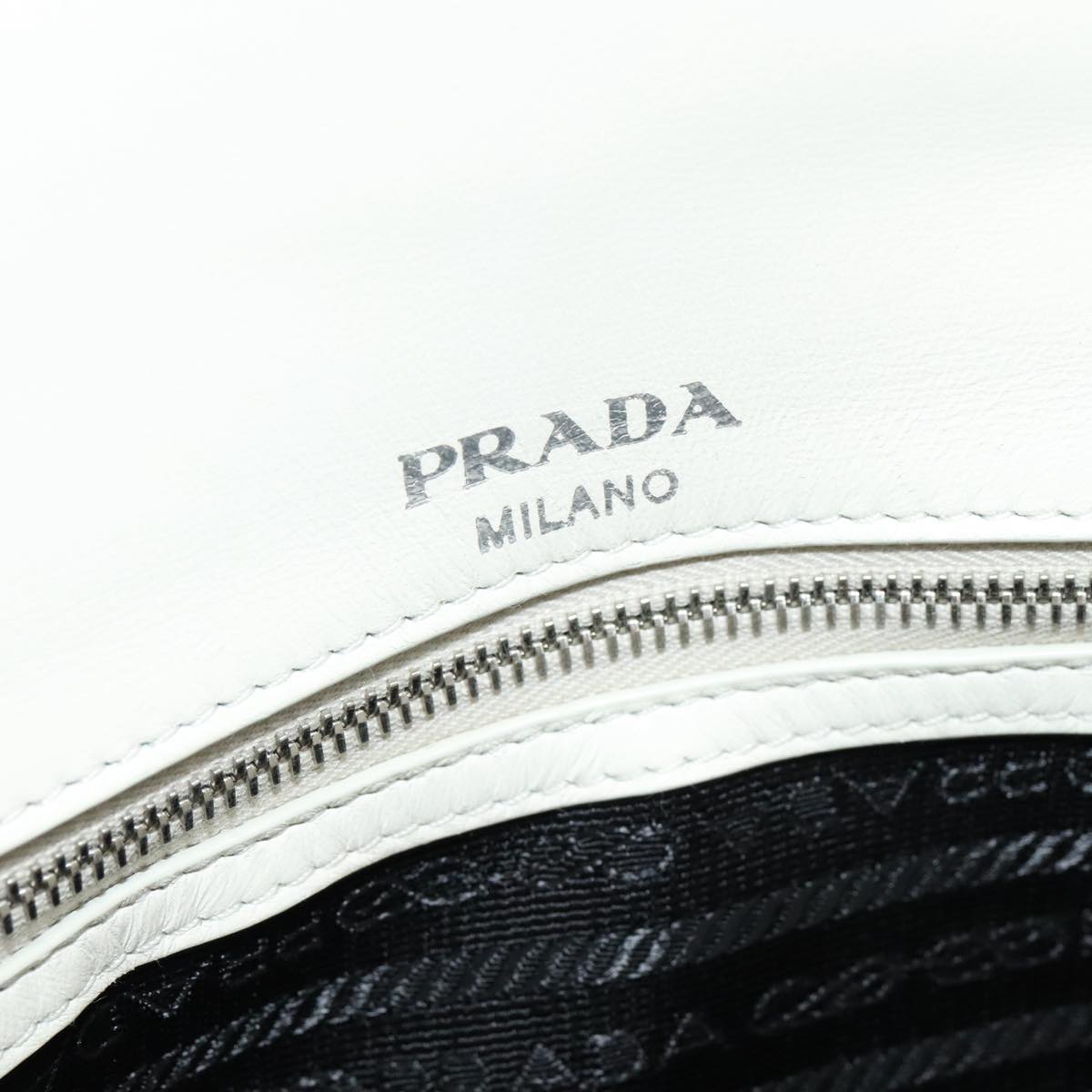 Prada Nappa gauffré, White, Leather, shoulder