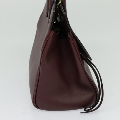 Salvatore Ferragamo Studio, Burgundy, Leather, handbag
