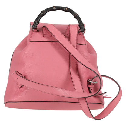 Gucci Bamboo, Pink, Leather, backpack