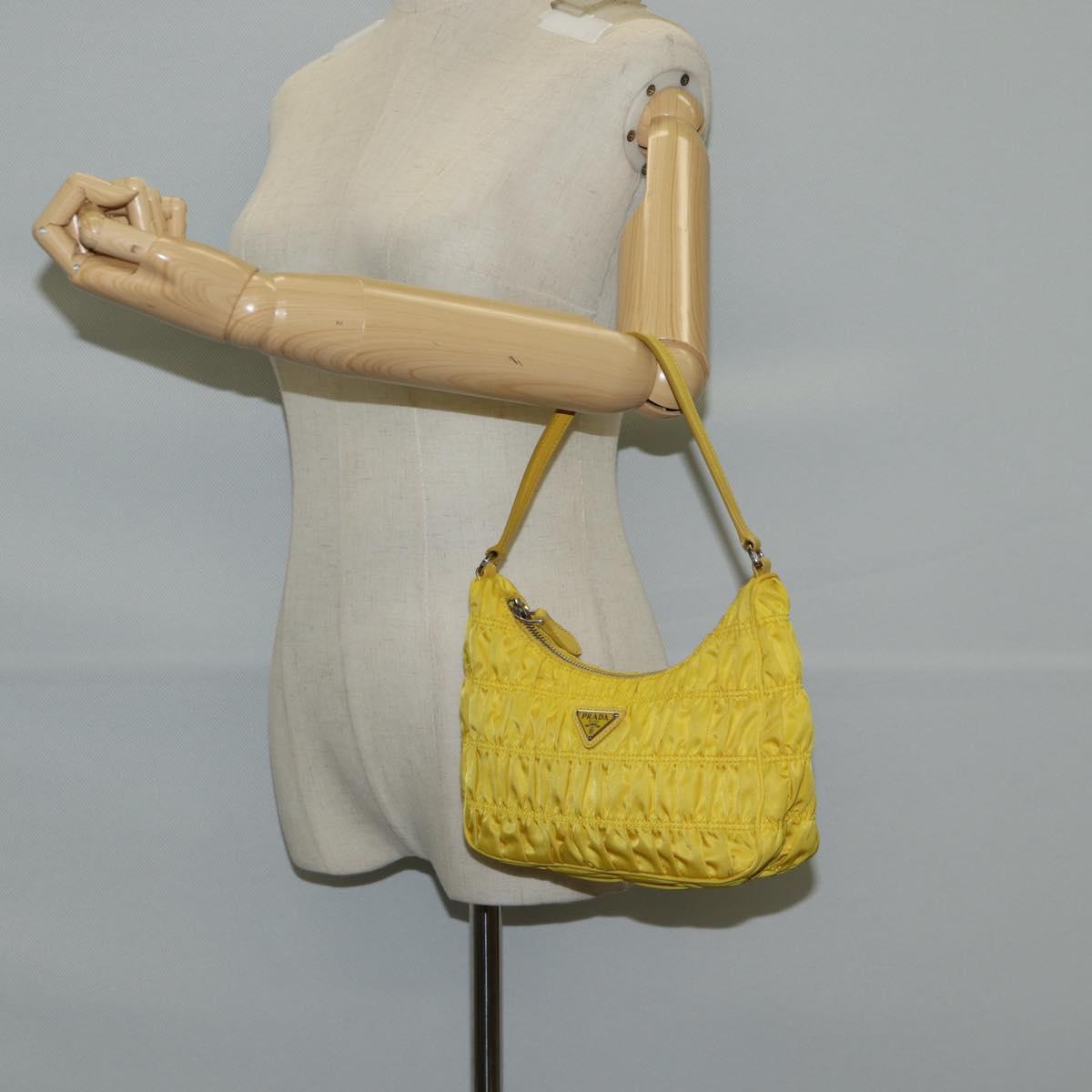 Prada Re-Nylon, Yellow, NYLON, clutch