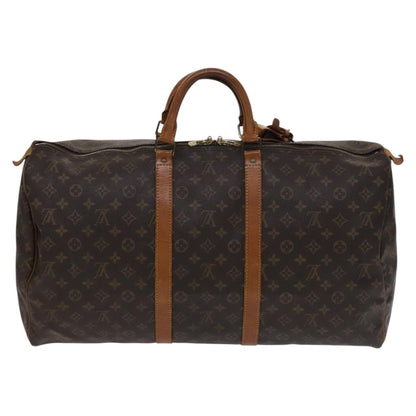 Louis Vuitton Keepall 55, Brown, Canvas, travel