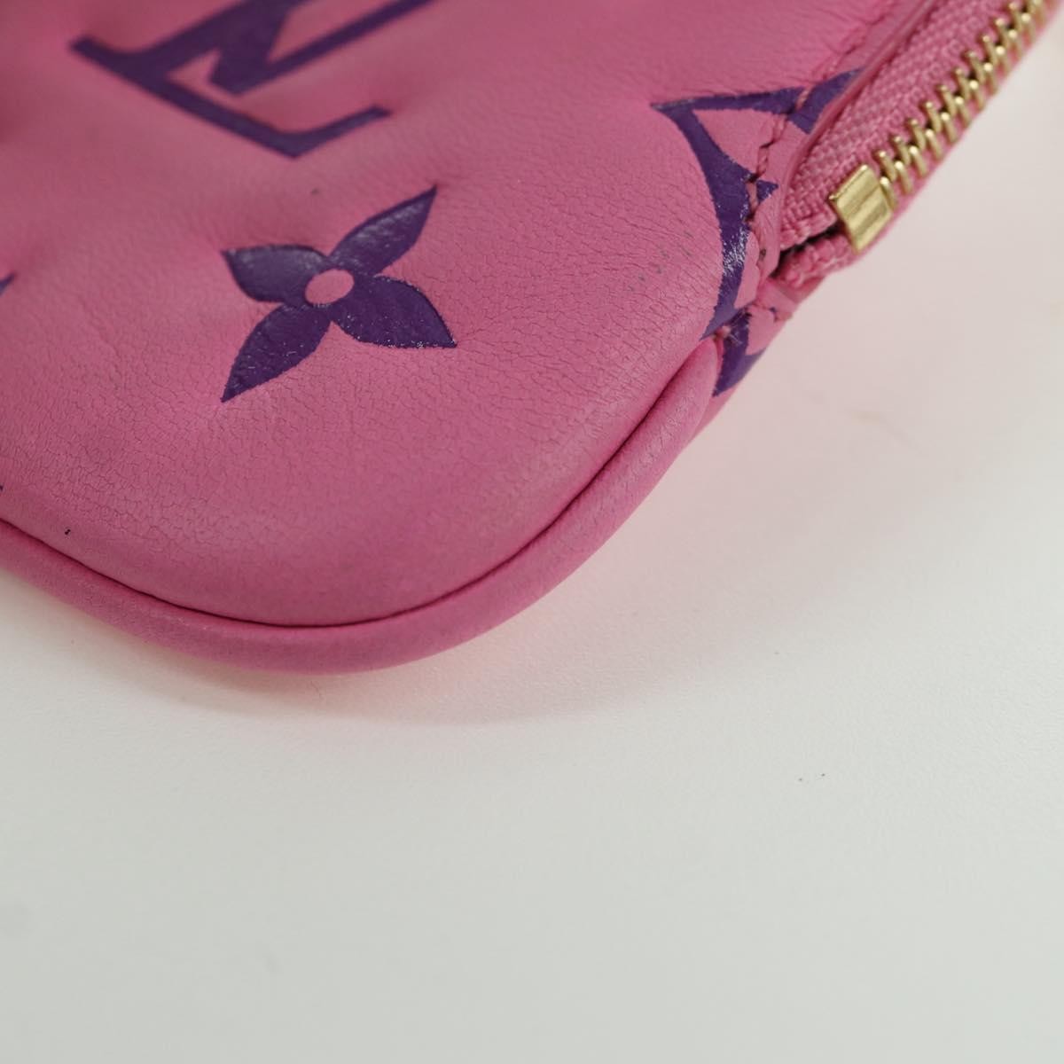 Louis Vuitton Lanyard Multipochette Coin Case Monogram Empreinte, Pink, Canvas, Wallet