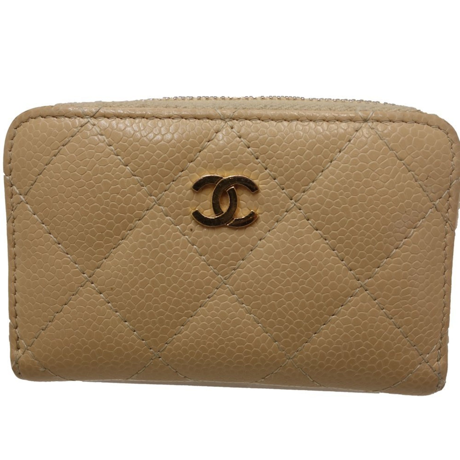 Chanel, Beige, Leather, wallet