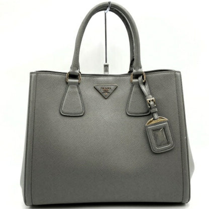 Prada Saffiano, Grey, Leather, handbag