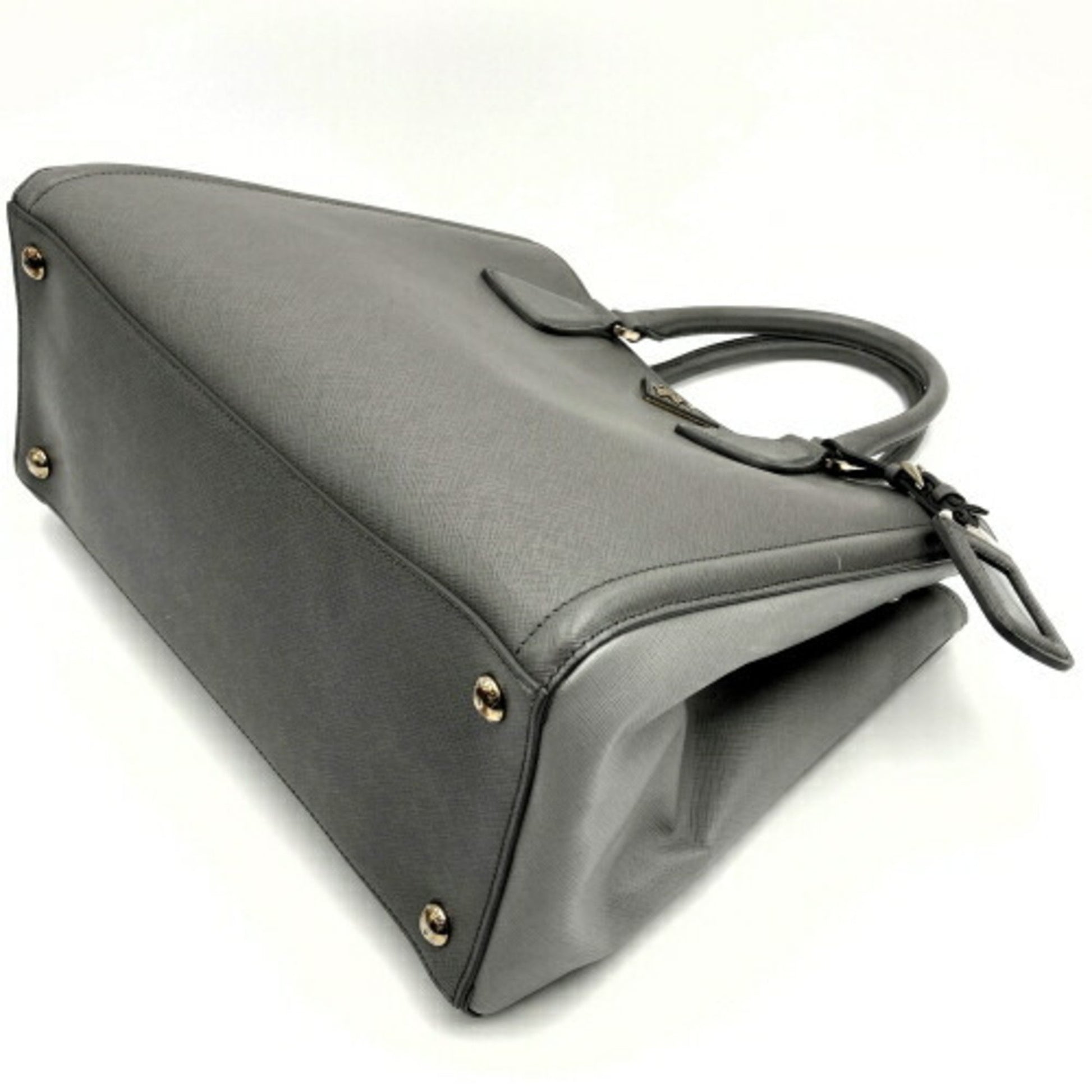 Prada Saffiano, Grey, Leather, handbag