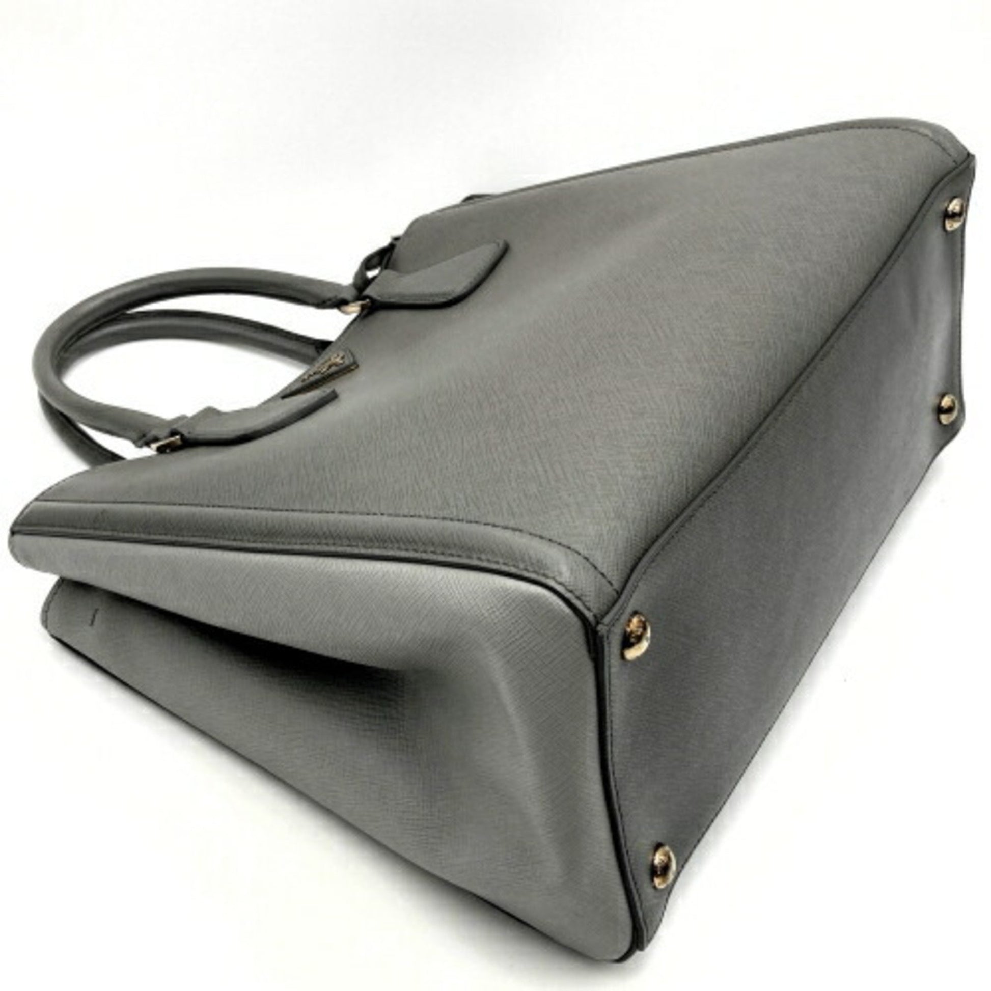 Prada Saffiano, Grey, Leather, handbag