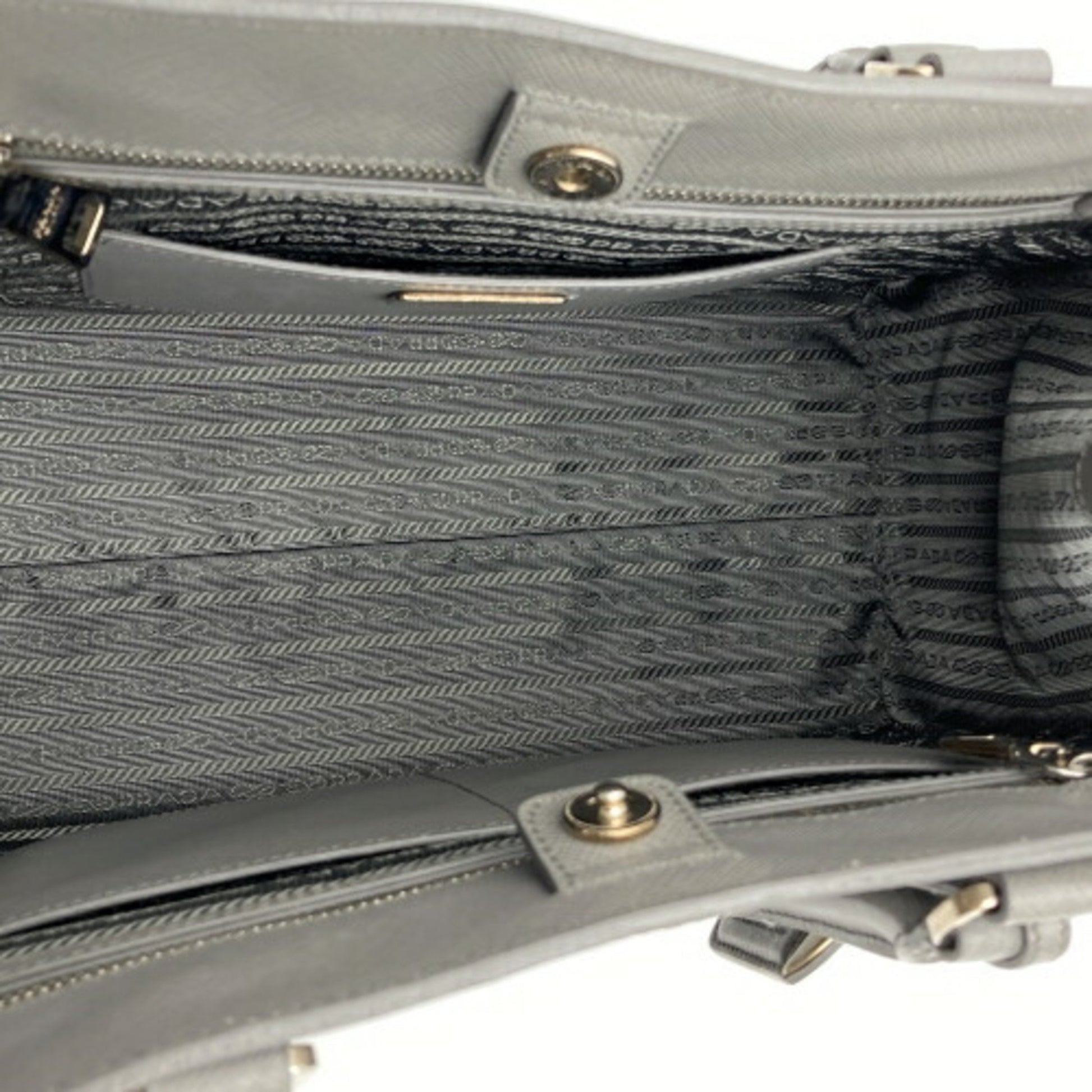 Prada Saffiano, Grey, Leather, handbag