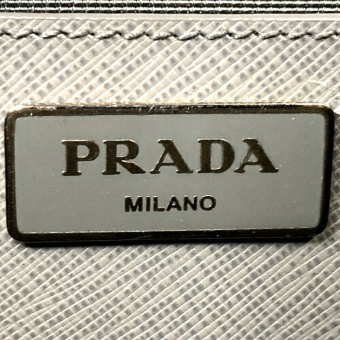 Prada Saffiano, Grey, Leather, handbag