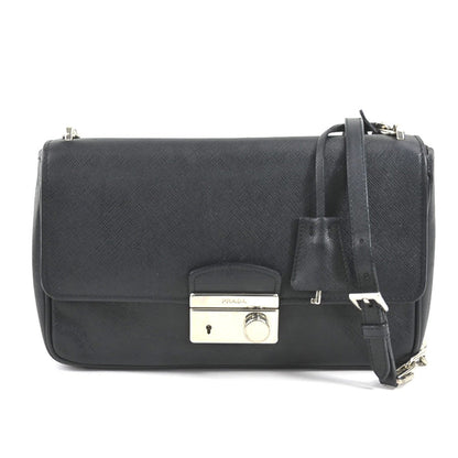 Prada, Black, Leather, shoulder