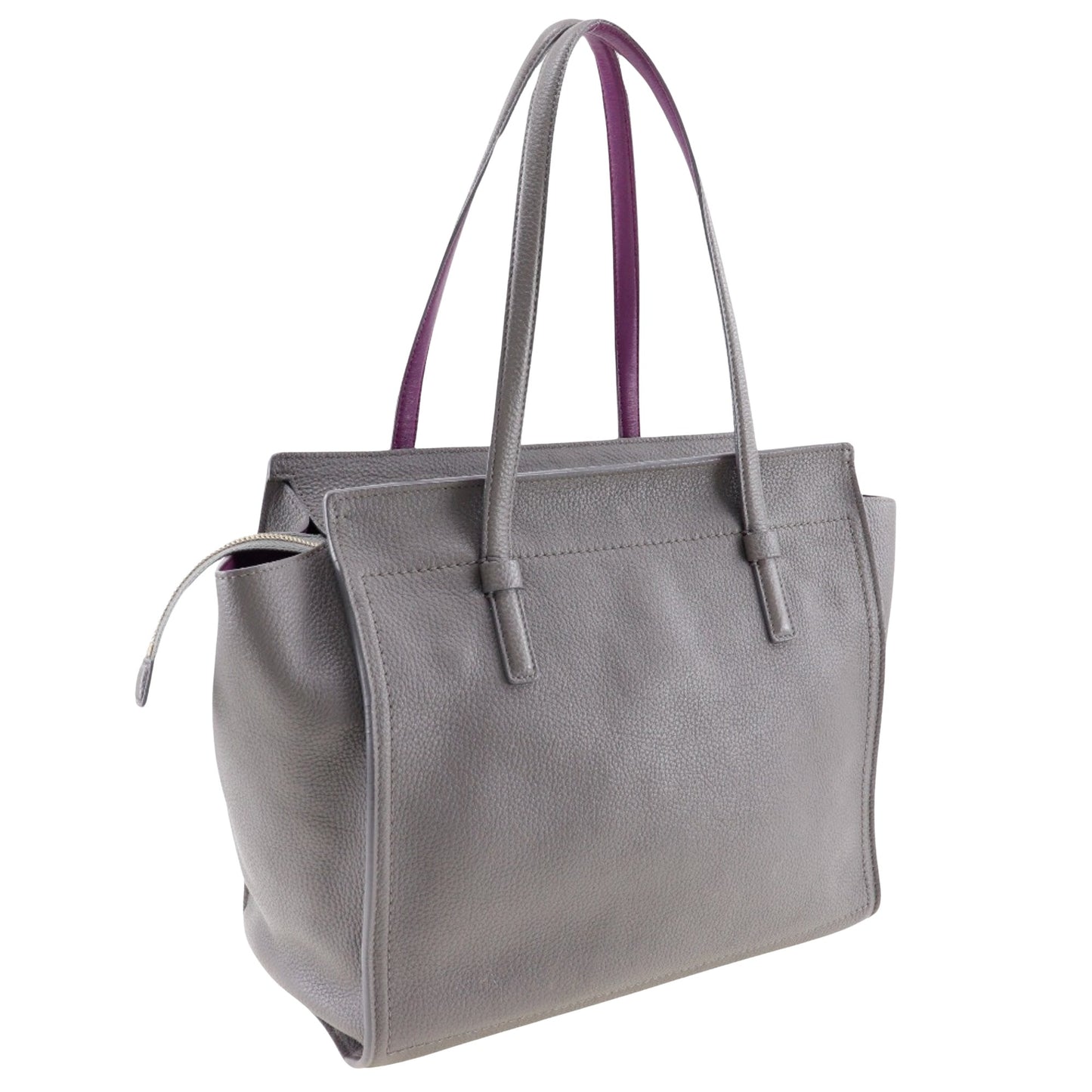 Salvatore Ferragamo Gancini, Grey, Leather, tote