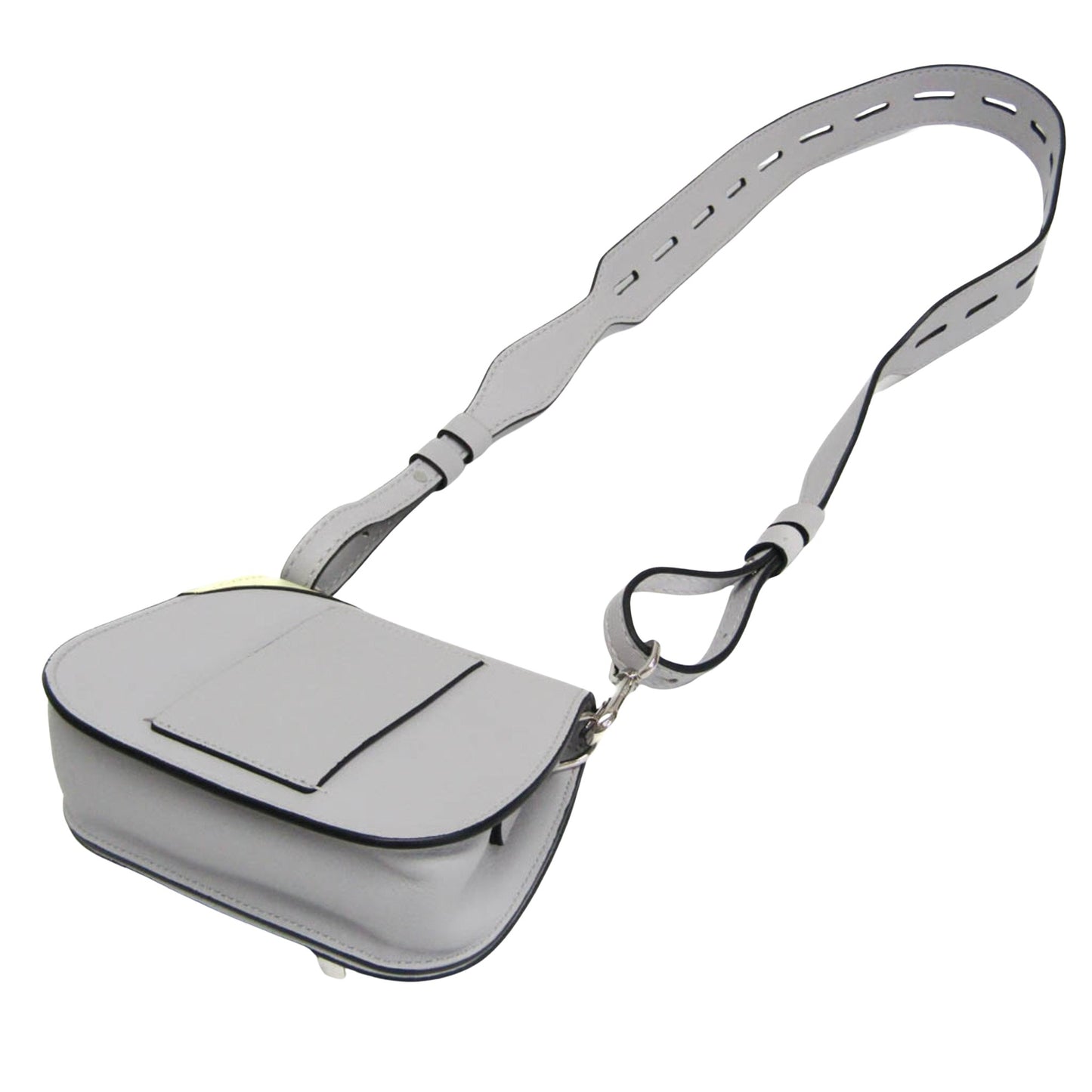TOD'S Double T, Grey, Leather, shoulder
