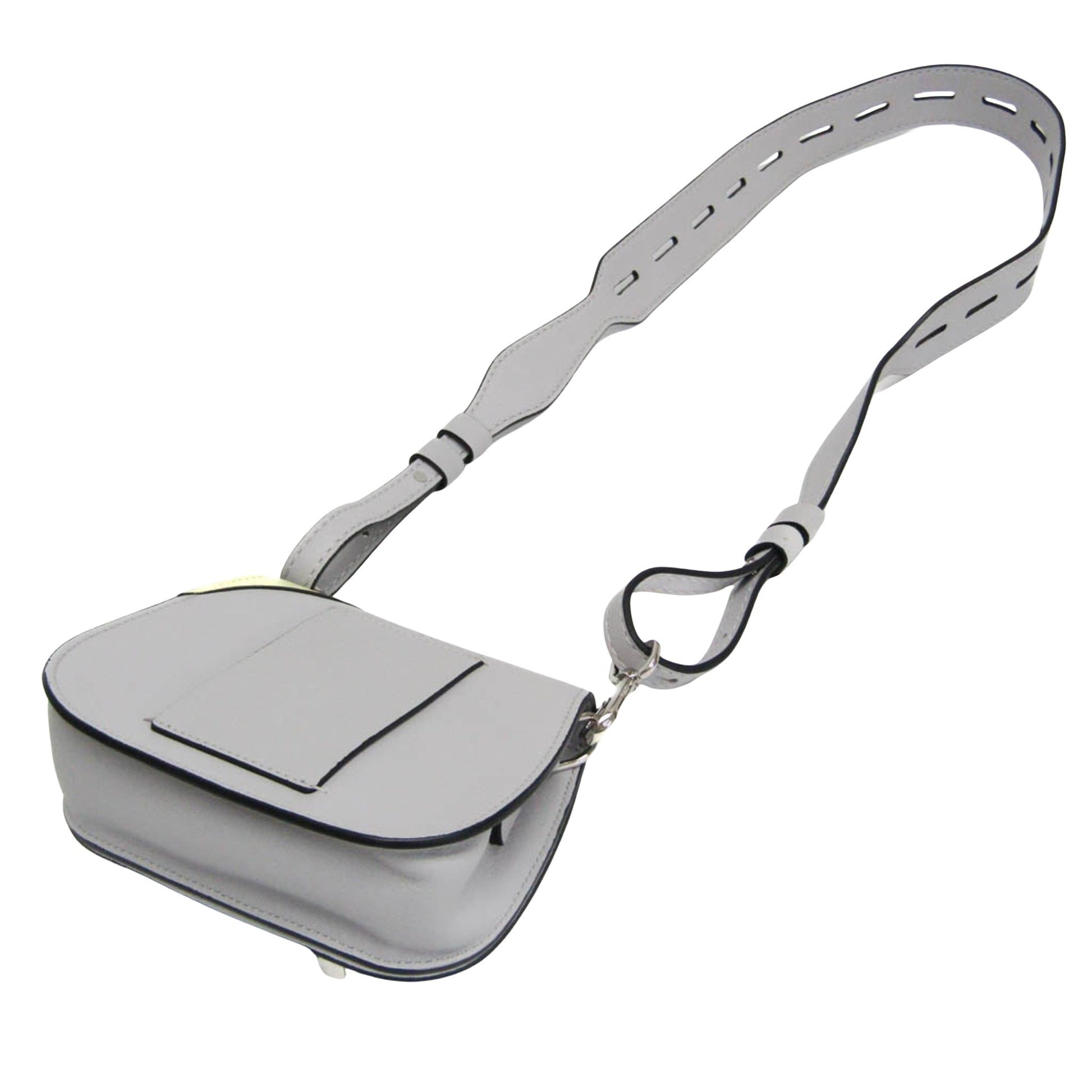 TOD'S Double T, Grey, Leather, shoulder