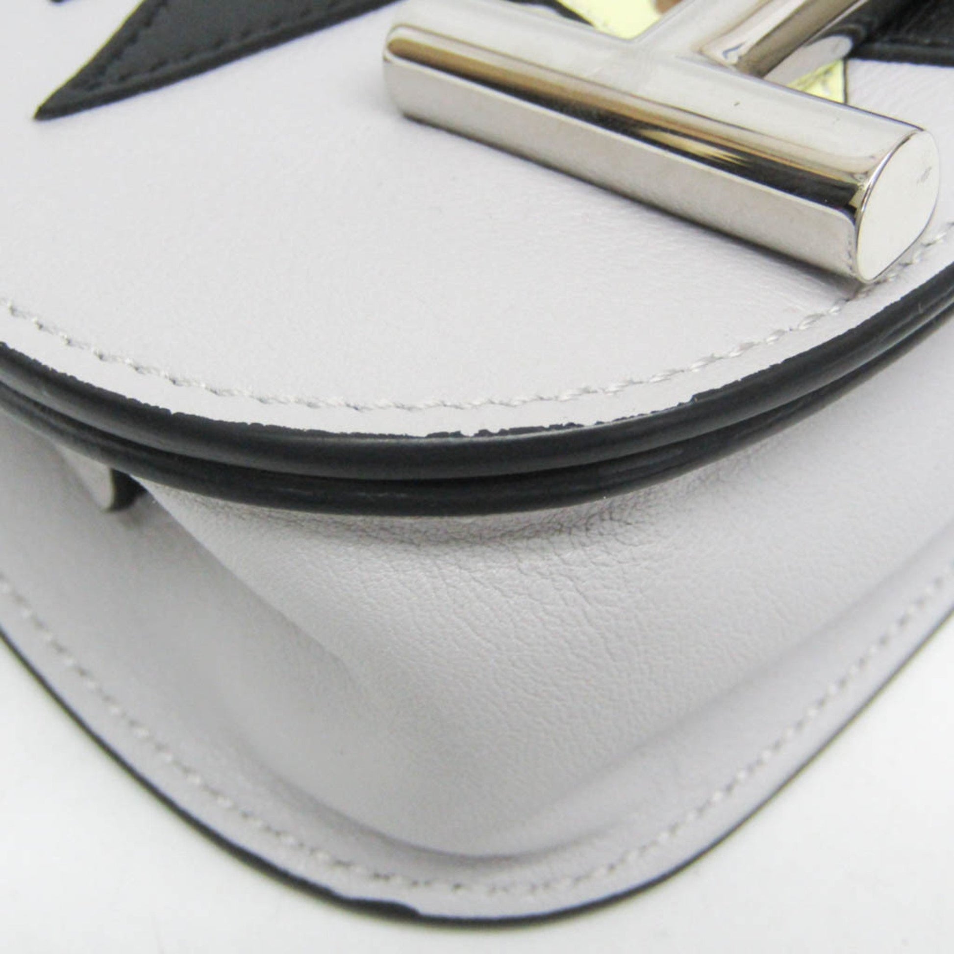 TOD'S Double T, Grey, Leather, shoulder
