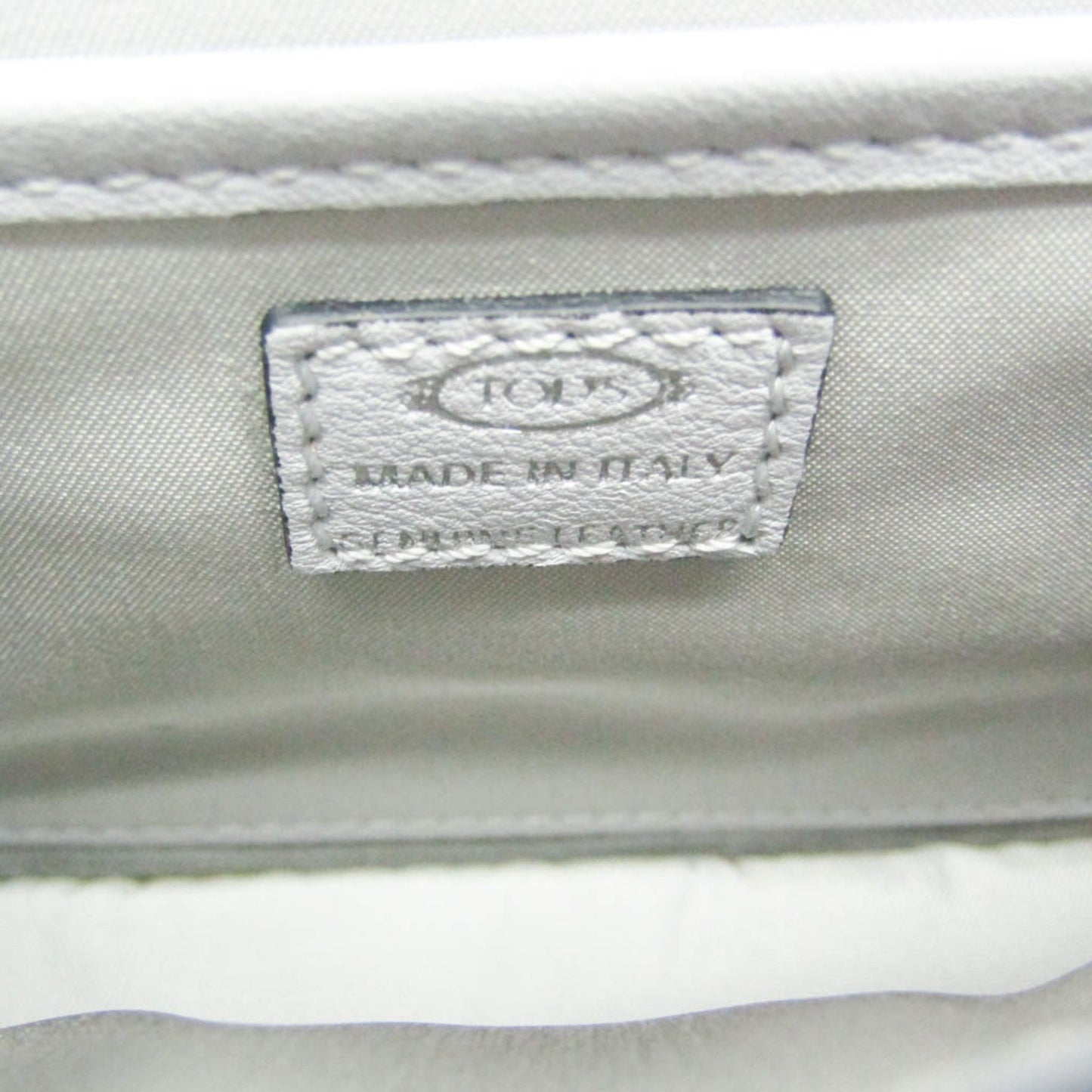 TOD'S Double T, Grey, Leather, shoulder