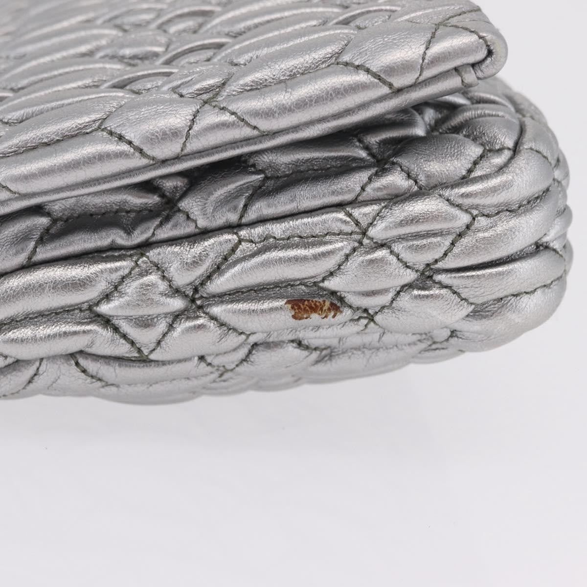 Miu Miu Crystal Clutch Matelasse Leather, Silver, Leather, Clutch