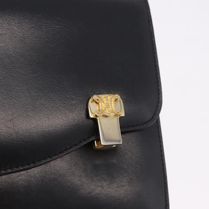 Celine Shoulder Leather, Black, Leather, Shoulder Bag