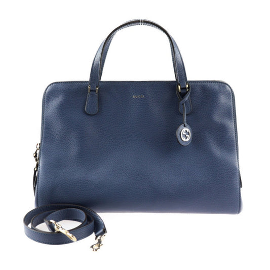 Gucci Interlocking G, Blue, Leather, handbag